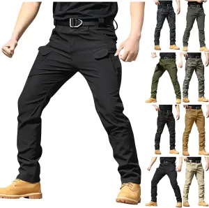 Tactical Pants for Men Relaxed fit Stretch Water Resistant Work Cargo Pants Multi-Pocket Flex Ripstop Hiking Trousers