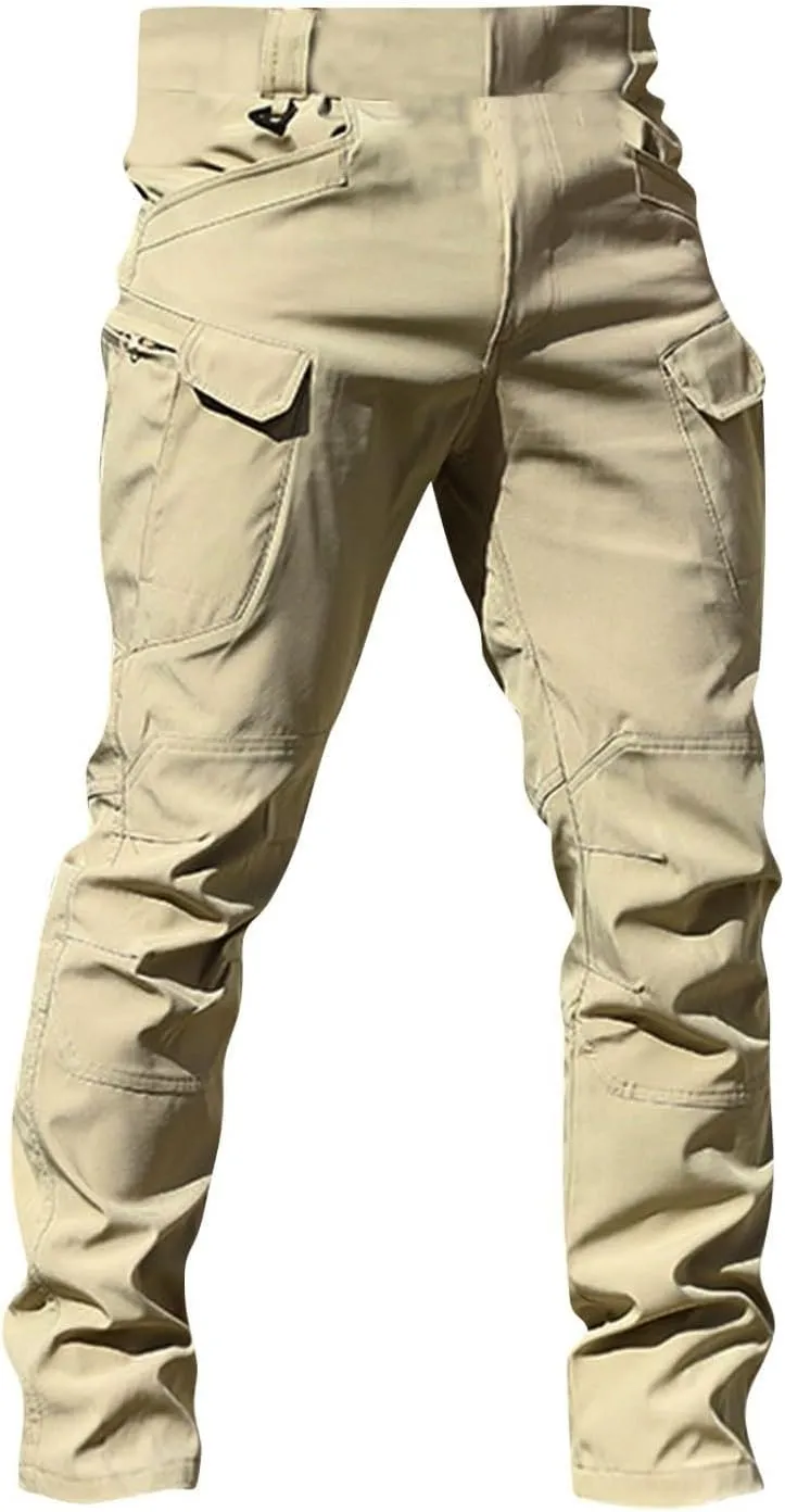 Tactical Pants for Men Relaxed fit Stretch Water Resistant Work Cargo Pants Multi-Pocket Flex Ripstop Hiking Trousers