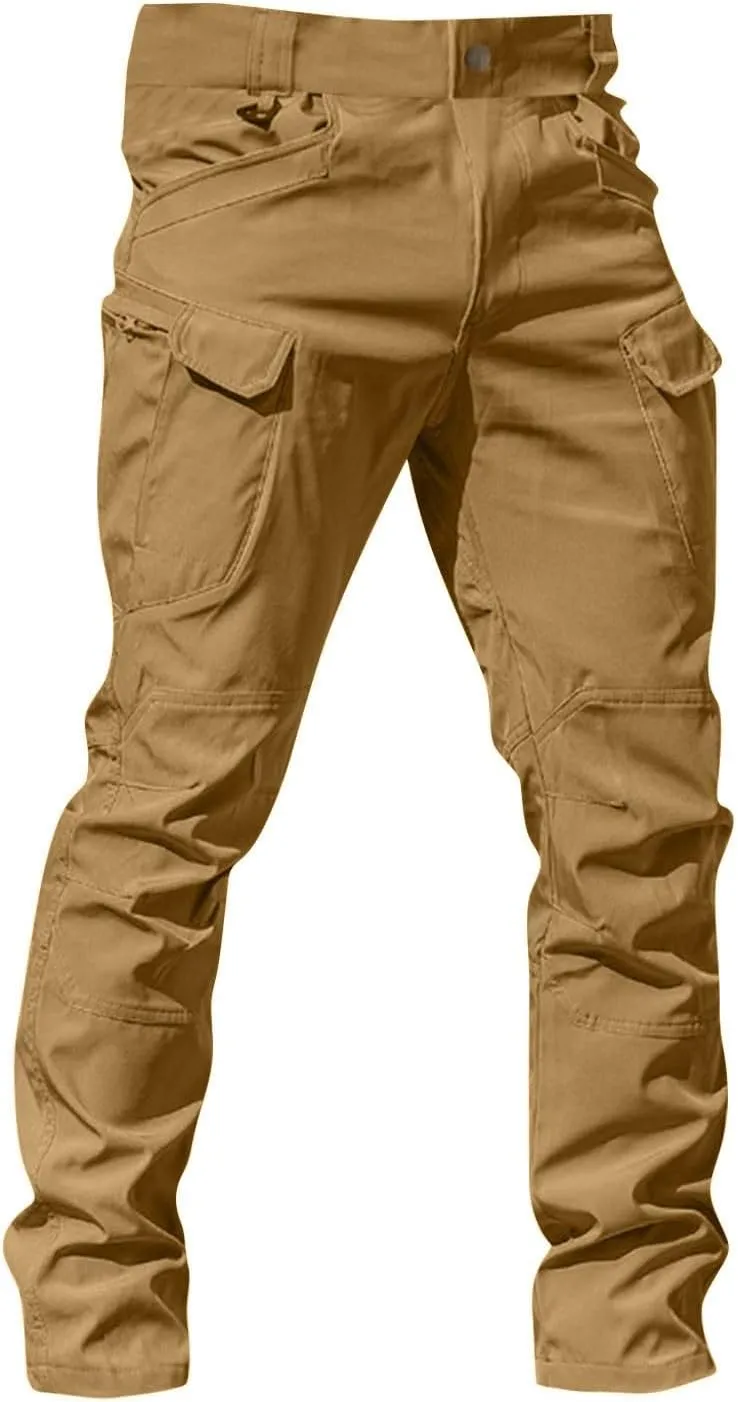 Tactical Pants for Men Relaxed fit Stretch Water Resistant Work Cargo Pants Multi-Pocket Flex Ripstop Hiking Trousers