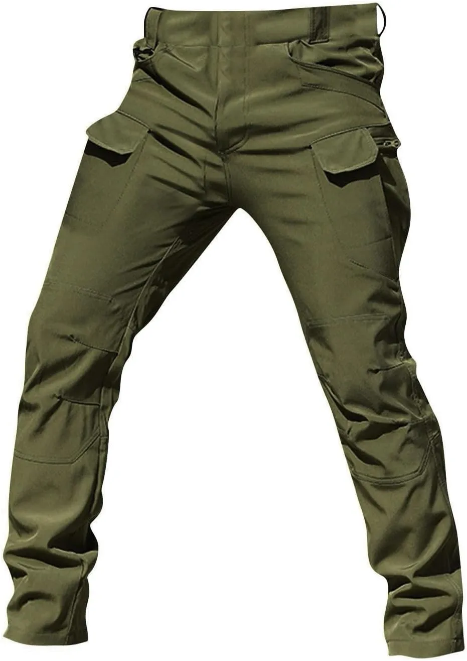 Tactical Pants for Men Relaxed fit Stretch Water Resistant Work Cargo Pants Multi-Pocket Flex Ripstop Hiking Trousers