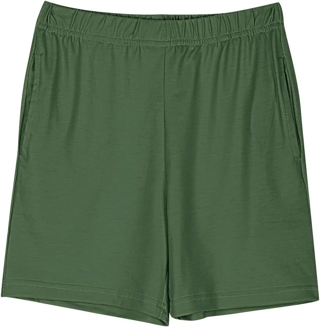 Teen Girls Preppy Athletic Shorts High Waist Elastic Sports Shorts Solid Quick Dry Running Shorts Pants with Pockets