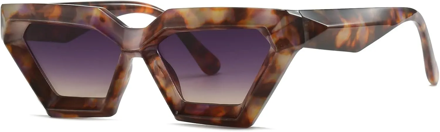 Thick Frame Cat Eye Sunglasses for Women Vintage Trendy Cateye Sun Glasses Retro Style Shades