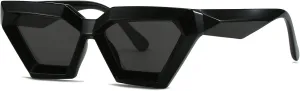 Thick Frame Cat Eye Sunglasses for Women Vintage Trendy Cateye Sun Glasses Retro Style Shades