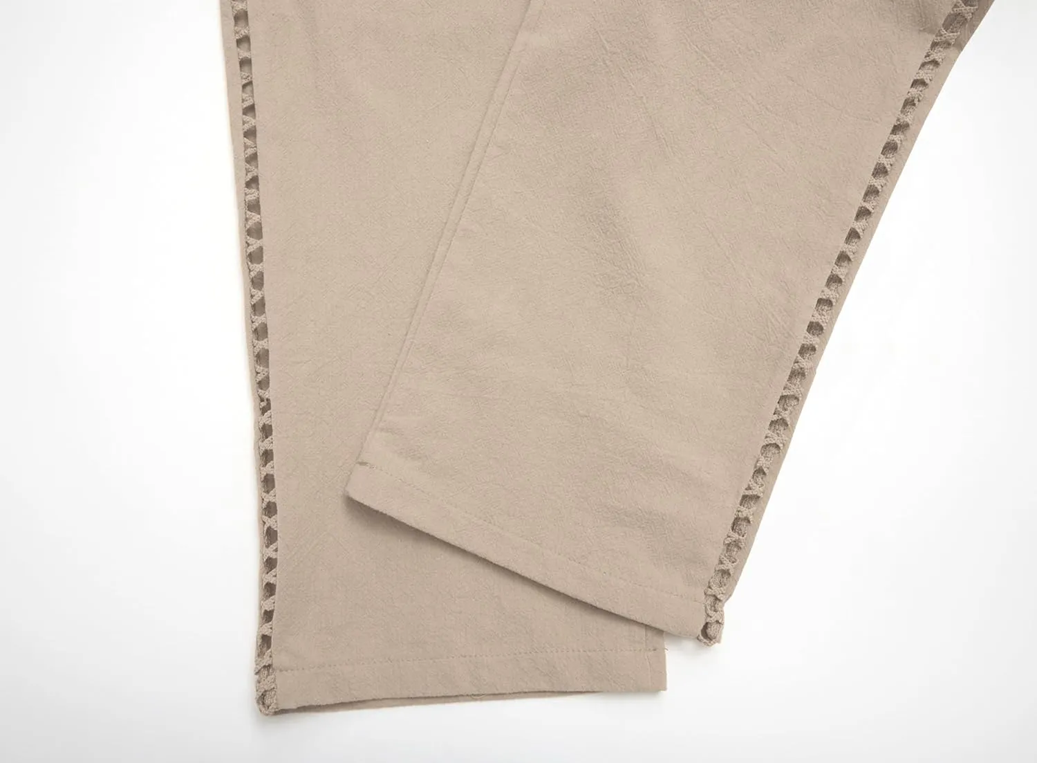 TIAFORD Women's Summer Casual Linen Pants Elastic Waist Relaxed Fit Straight Leg Crop Pants Beach Trousers with Pockets