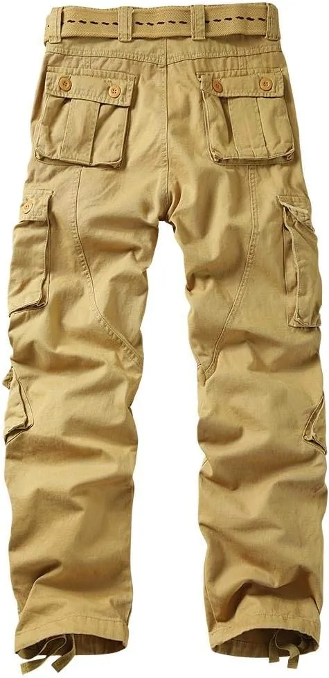 TRGPSG Cargo Pants for Men, Cotton Camo Casual Pants, Relaxed Fit Work Pants with Multi-Pocket