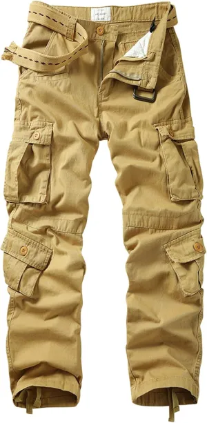 TRGPSG Cargo Pants for Men, Cotton Camo Casual Pants, Relaxed Fit Work Pants with Multi-Pocket