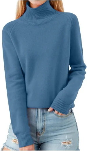 Turtleneck Sweater for Women 2024 Fashion Long Sleeve Mock Neck Pollover Tops Casual Shirts Soft Warm Jumpers Top