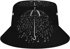 Umbrella Note Music Sun Hats Bucket Hat Wide Brim Fishing Hat Summer Hat for Fishing, Hiking, Camping