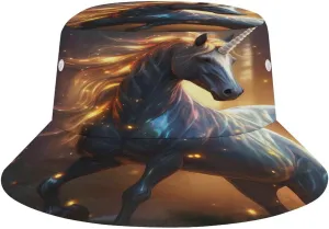 Unicorrn Magic Design Sun Hats Bucket Hat Wide Brim Fishing Hat Summer Hat for Fishing, Hiking, Camping