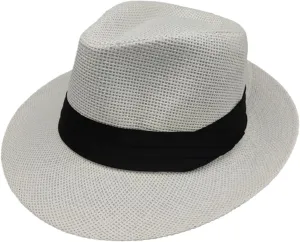 Unisex Men Women Panama Bowler Hat Wide Brim Straw Hats Sunscreen Breathable Jazz Sun Hat Church Hats
