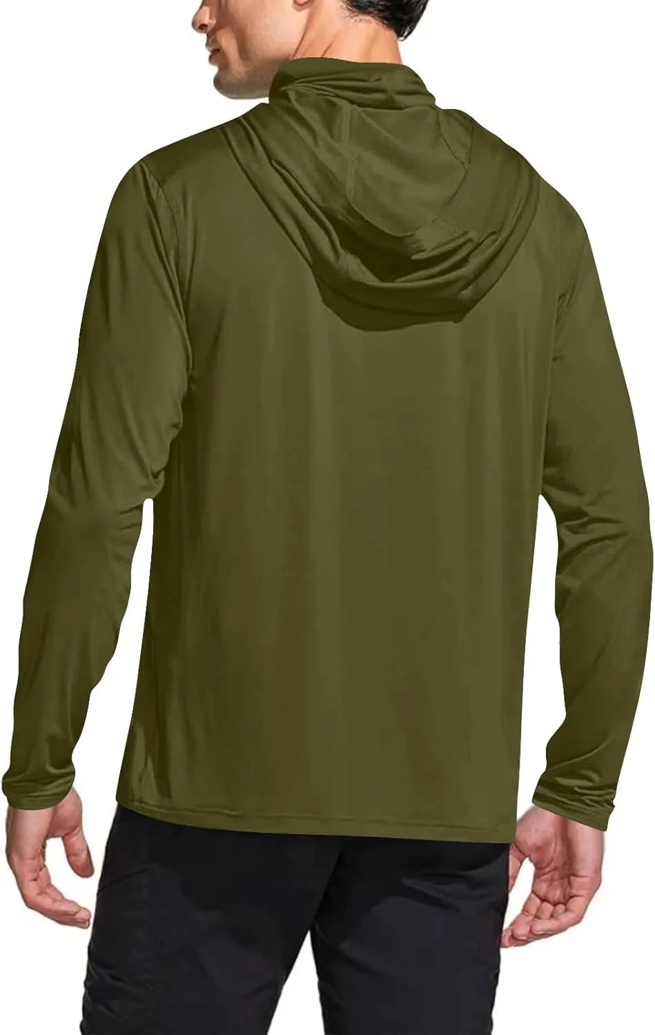UPF 50  Shirts for Men Long Sleeve UV Sun Protection Rash Guard Fishing Shirts Lightweight Sun Hoodies with Face Mask