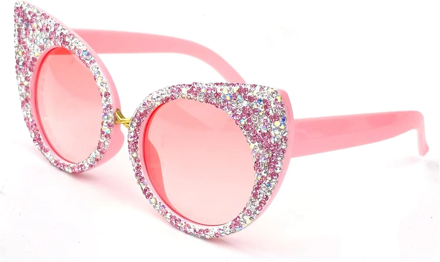 Vintage Cat Eye Rhinestones Sunglasses Women Round Crystal Sun Glasses Trendy bling bling Diamond Eyeglasses