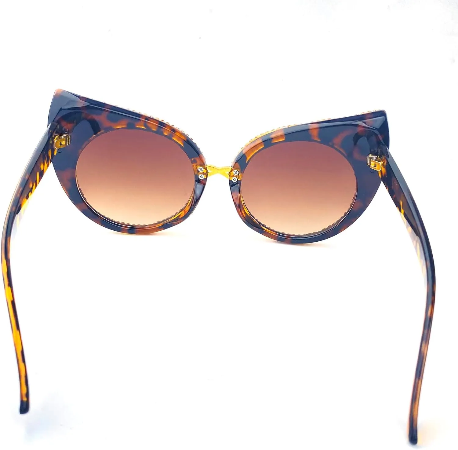 Vintage Cat Eye Rhinestones Sunglasses Women Round Crystal Sun Glasses Trendy bling bling Diamond Eyeglasses
