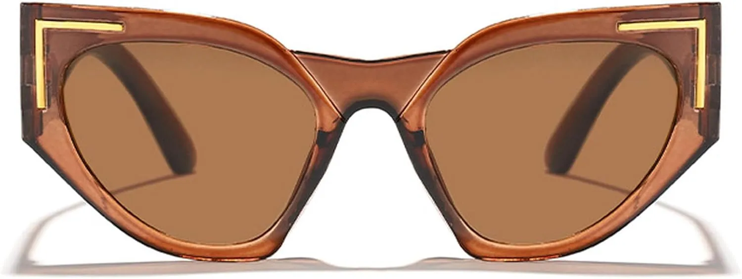 Vintage Cat Eye Sunglasses for Women Fashion Irregular Gradient Eyewear Shades Luxury Ladies Leopard Sun Glasses