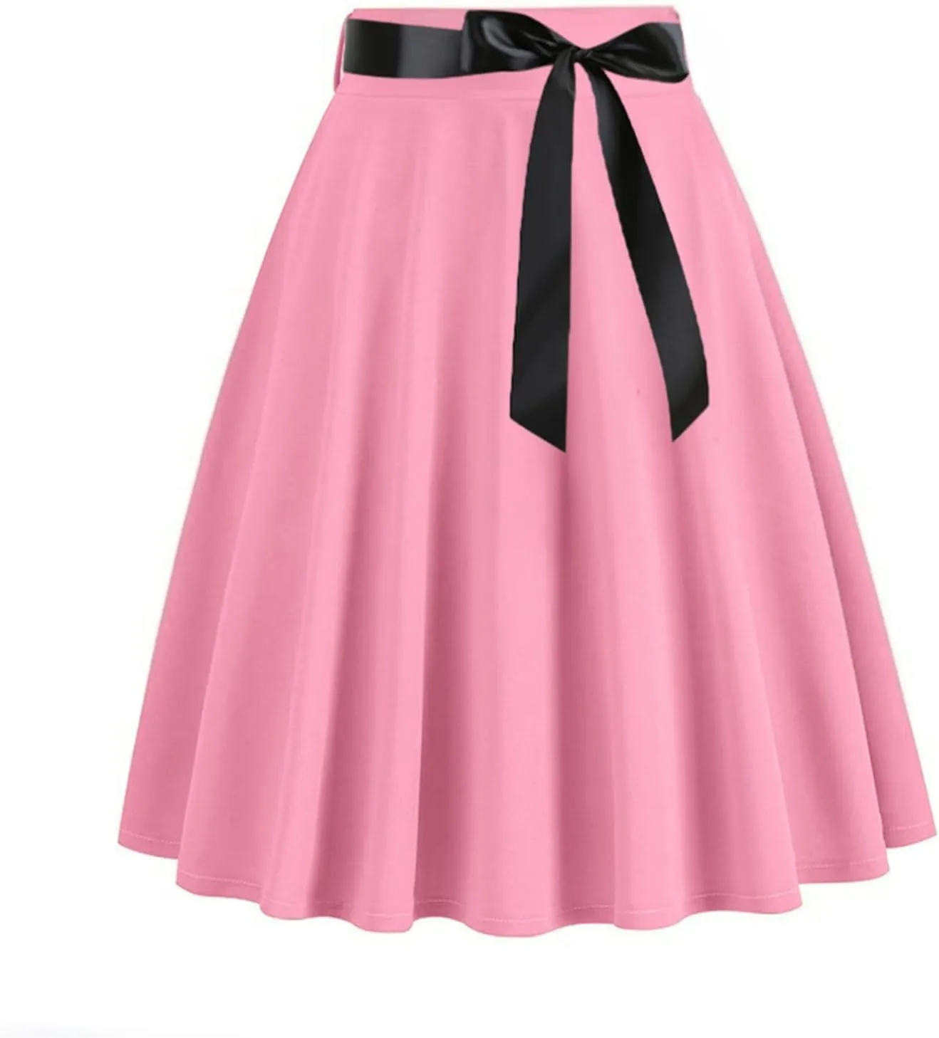 Vintage Pleated Skirt for Womens Fall Winter 1950s Party Skirt Fashion 50s Hepburn Style Pleated Swing A-Line Skirt