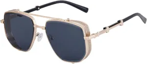 Vintage Steampunk Sunglasses for Women Men Luxury Trendy Metal Frame Fashion Uv400