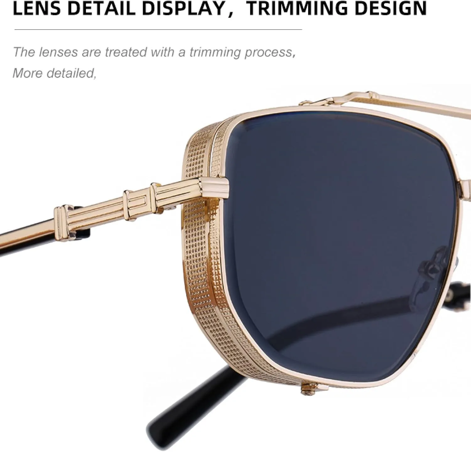 Vintage Steampunk Sunglasses for Women Men Luxury Trendy Metal Frame Fashion Uv400