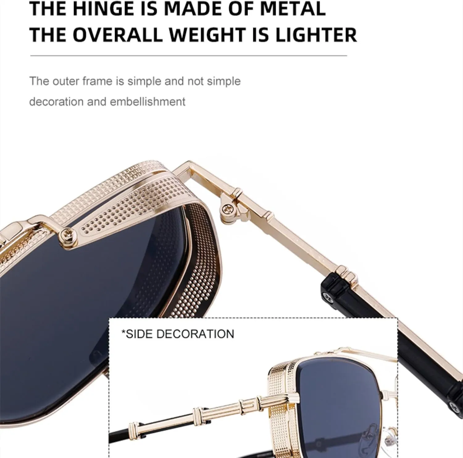 Vintage Steampunk Sunglasses for Women Men Luxury Trendy Metal Frame Fashion Uv400