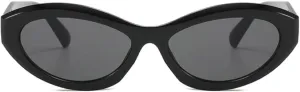 Vintage Women's Oval Cat Eye Sunglasses Retro Black Small Frame Sun Glasses Ladies Trendy Female Shades ﻿