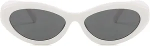 Vintage Women's Oval Cat Eye Sunglasses Retro Black Small Frame Sun Glasses Ladies Trendy Female Shades ﻿