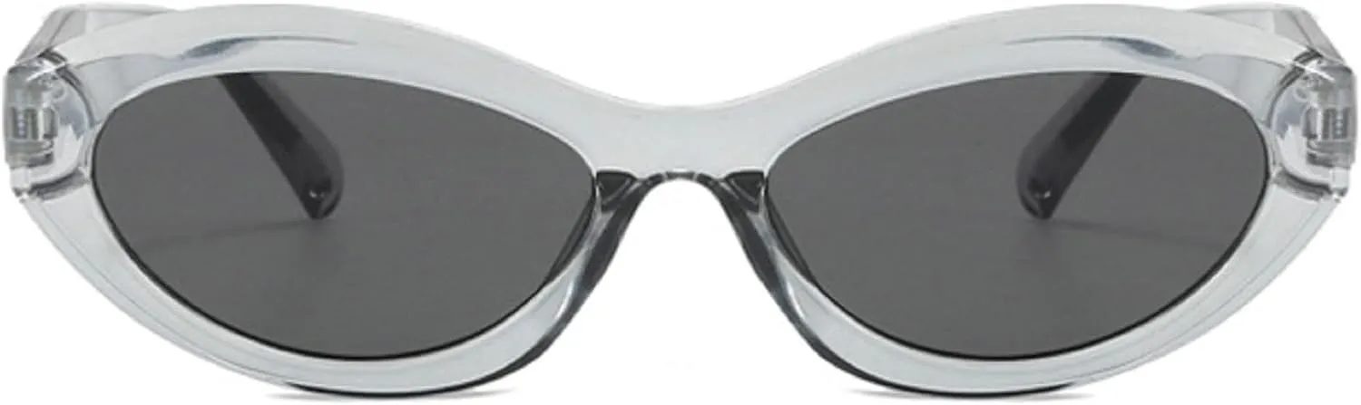 Vintage Women's Oval Cat Eye Sunglasses Retro Black Small Frame Sun Glasses Ladies Trendy Female Shades ﻿
