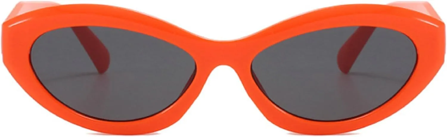 Vintage Women's Oval Cat Eye Sunglasses Retro Black Small Frame Sun Glasses Ladies Trendy Female Shades ﻿