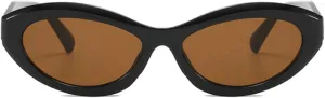 Vintage Women's Oval Cat Eye Sunglasses Retro Black Small Frame Sun Glasses Ladies Trendy Female Shades ﻿