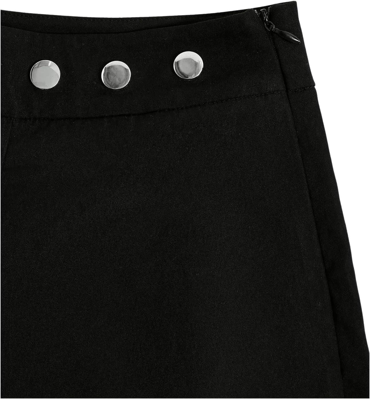 WDIRARA Women's High Waist Pleated Button Skort Asymmetrical Skirt Shorts