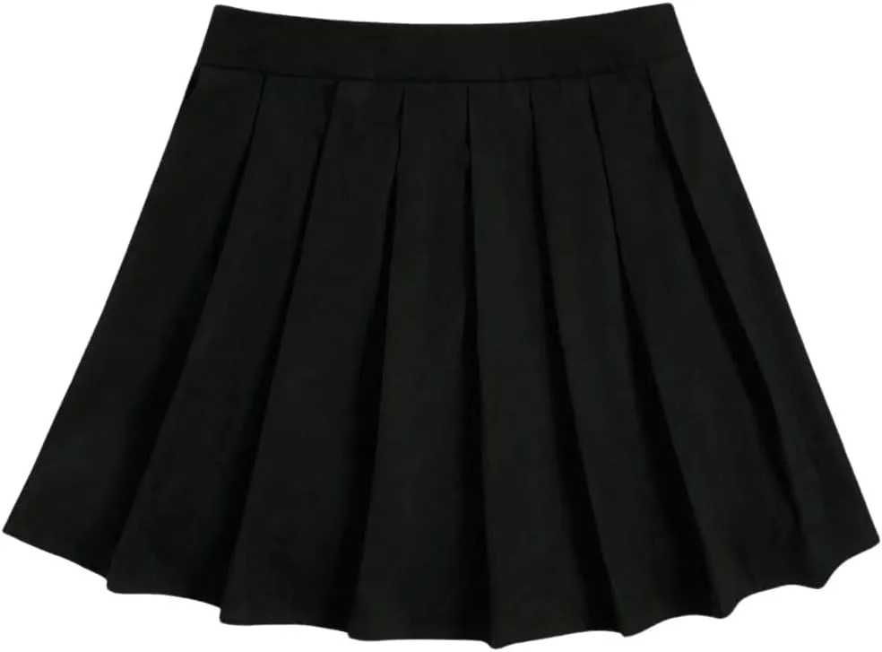 WDIRARA Women's High Waist Pleated Button Skort Asymmetrical Skirt Shorts