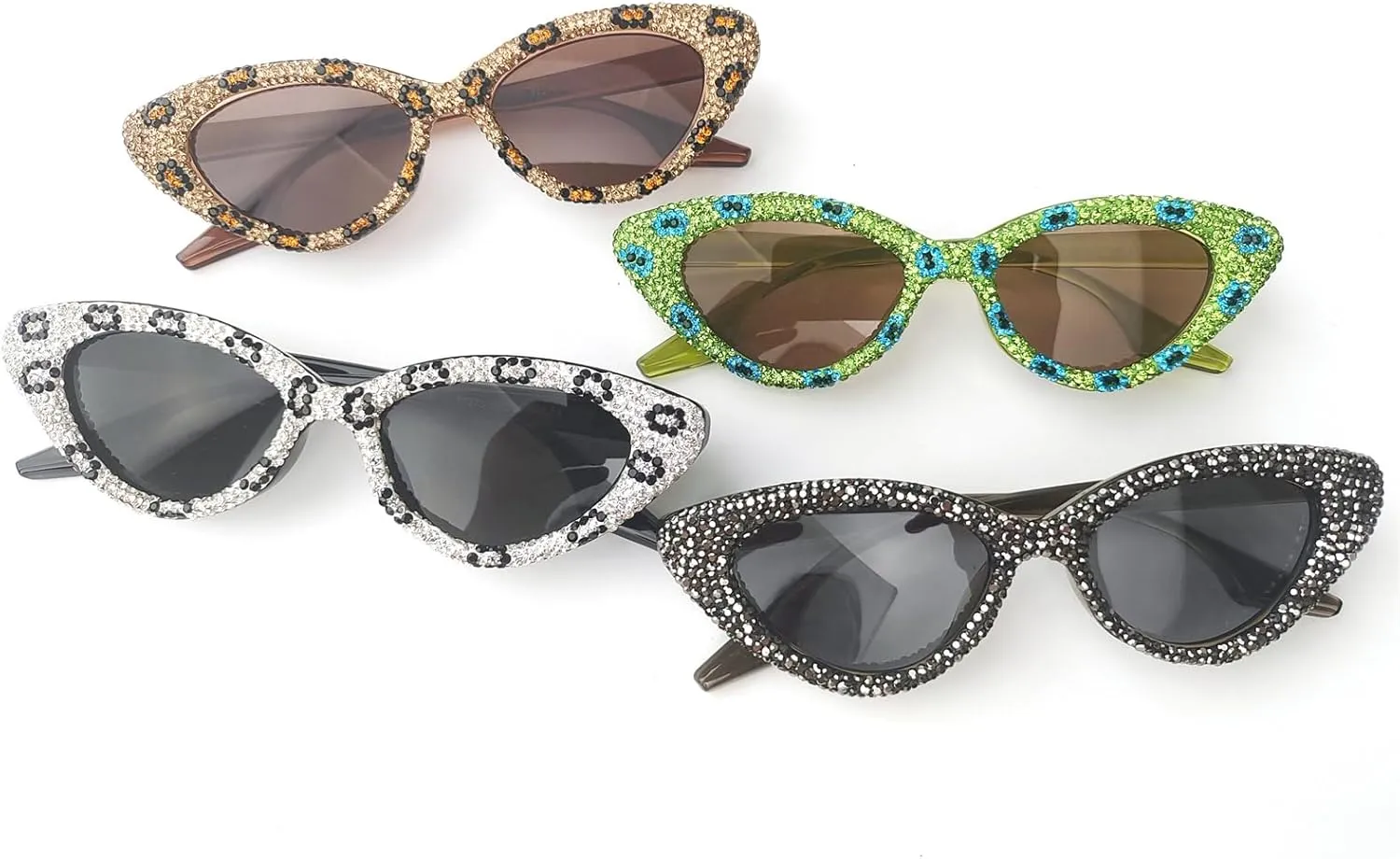 willochra Bling Rhinestones Sunglasses Women Cat Eye Diamond Sun Glasses Female Fashion Square Party Eyeglasses UV400