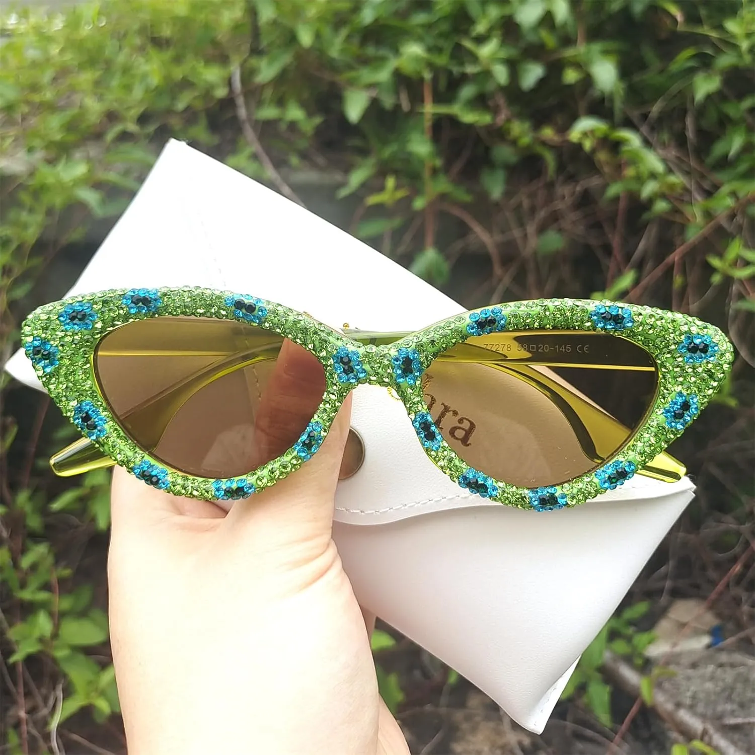 willochra Bling Rhinestones Sunglasses Women Cat Eye Diamond Sun Glasses Female Fashion Square Party Eyeglasses UV400
