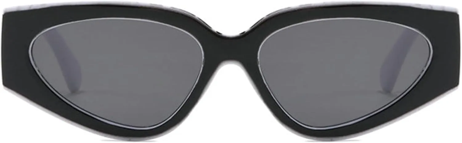 willochra Fashion Leopard Grey Sun Glasses Men 2025 Vintage Cat Eye Y2K Sunglasses Women Wide Leg Shades UV400
