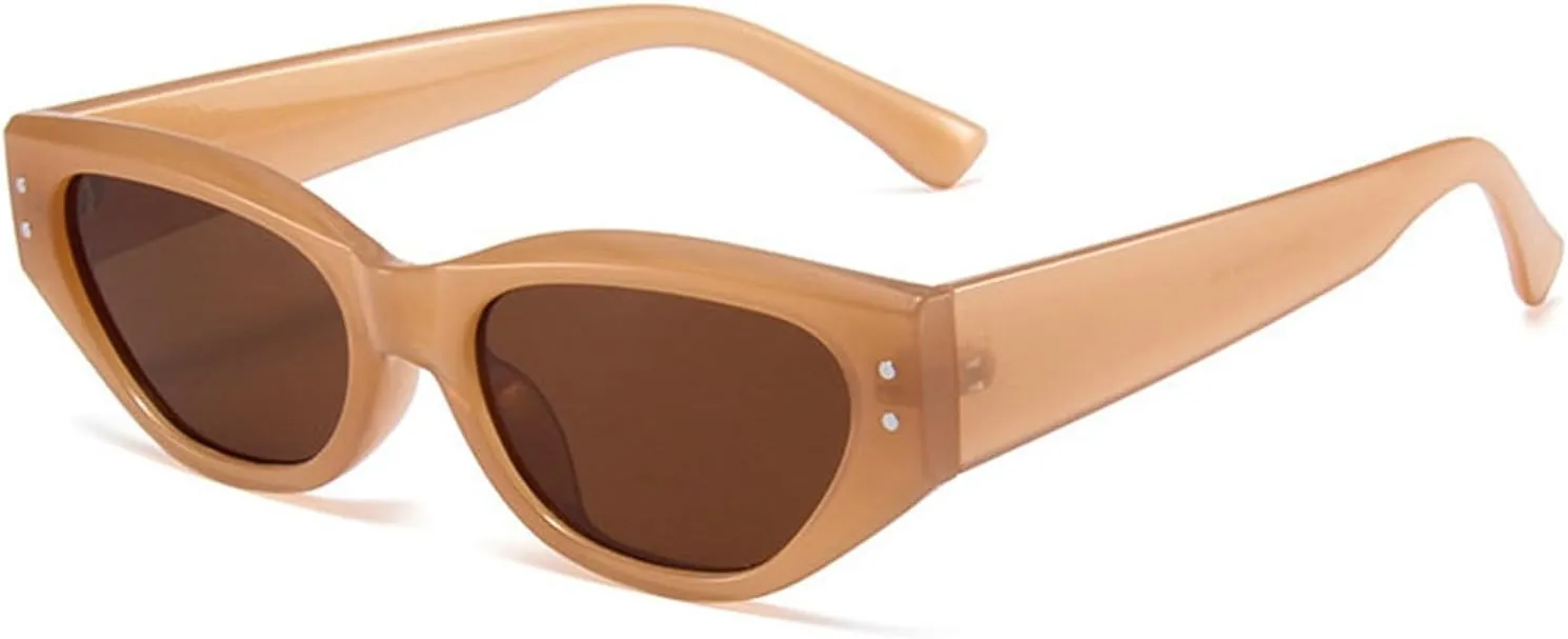 willochra Fashion Small Cat Eye Sunglasses Women Luxury Vintage rivet Sun Glasses Ladies Narrow Outdoor Beach Shades Eyewear
