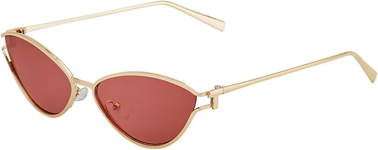 willochra Fashion Women Small Frame Cat Eye Sunglasses Men Vintage Triangle Metal UV400 Shades Sunglasses
