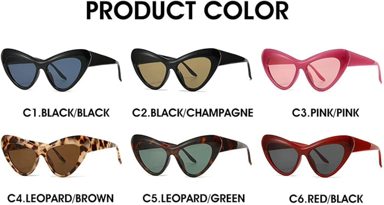willochra Oversized Vintage Cat Eye Sunglasses Women Men Designer Retro Chic Party Shades sunglasses Popular Black Eyewear