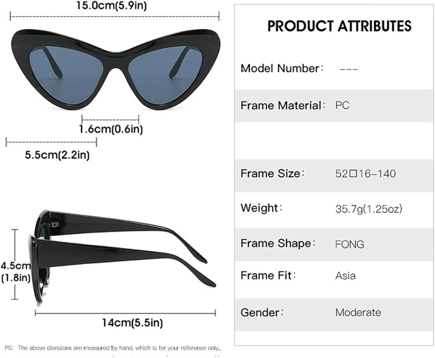 willochra Oversized Vintage Cat Eye Sunglasses Women Men Designer Retro Chic Party Shades sunglasses Popular Black Eyewear