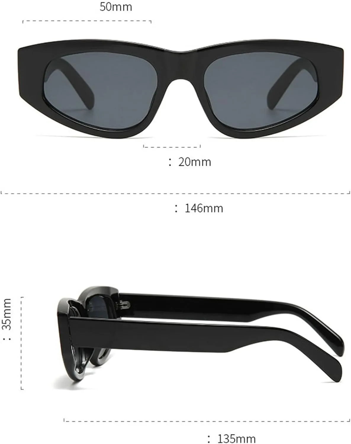 willochra Retro Cat Eye Sunglasses Women Vintage Polygonal Sunglasses Ladies Trendy black Blue Fashion Sun Glasses UV400