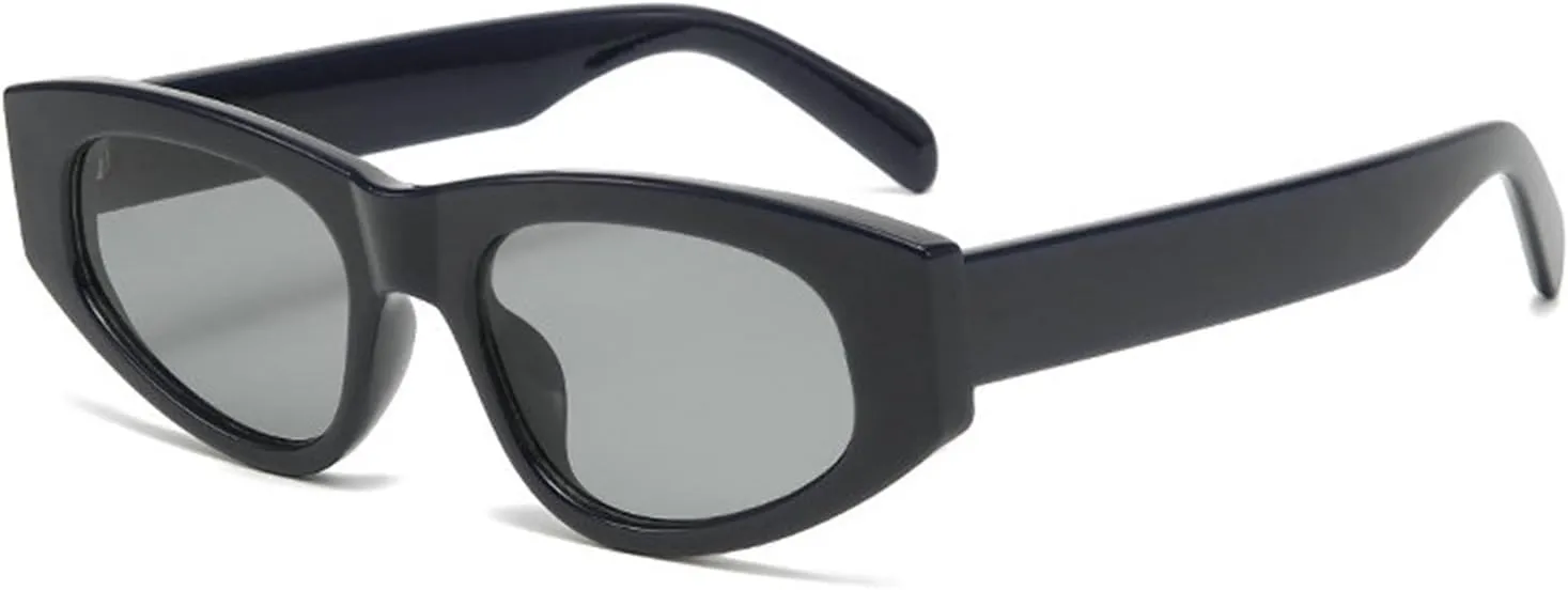 willochra Retro Cat Eye Sunglasses Women Vintage Polygonal Sunglasses Ladies Trendy black Blue Fashion Sun Glasses UV400