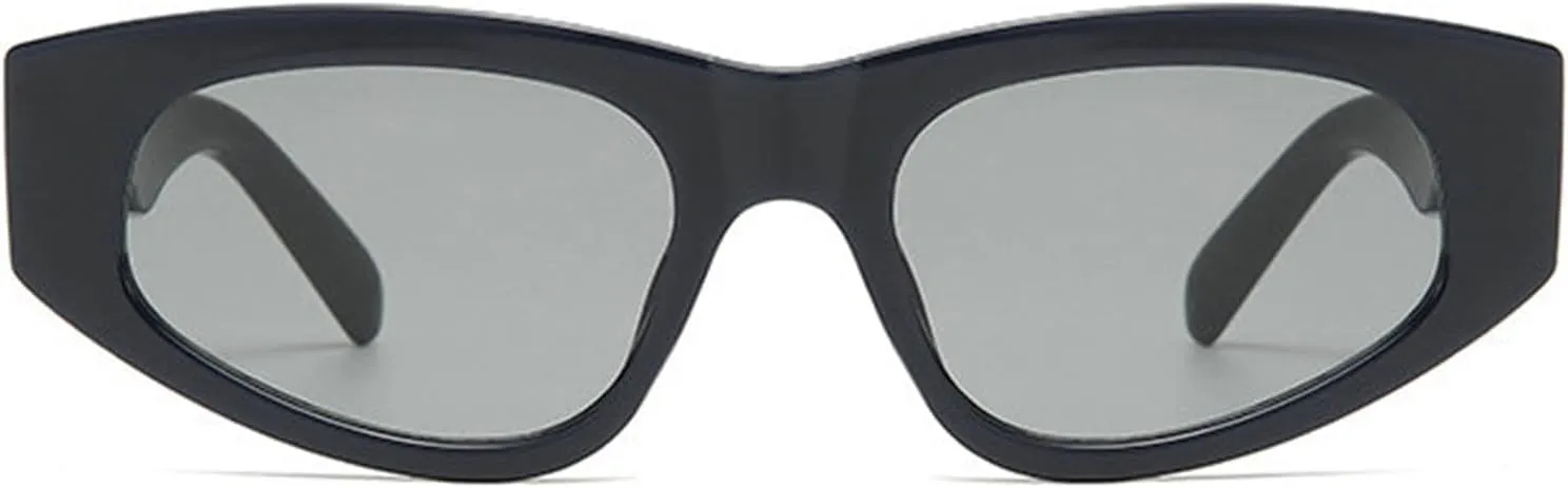 willochra Retro Cat Eye Sunglasses Women Vintage Polygonal Sunglasses Ladies Trendy black Blue Fashion Sun Glasses UV400