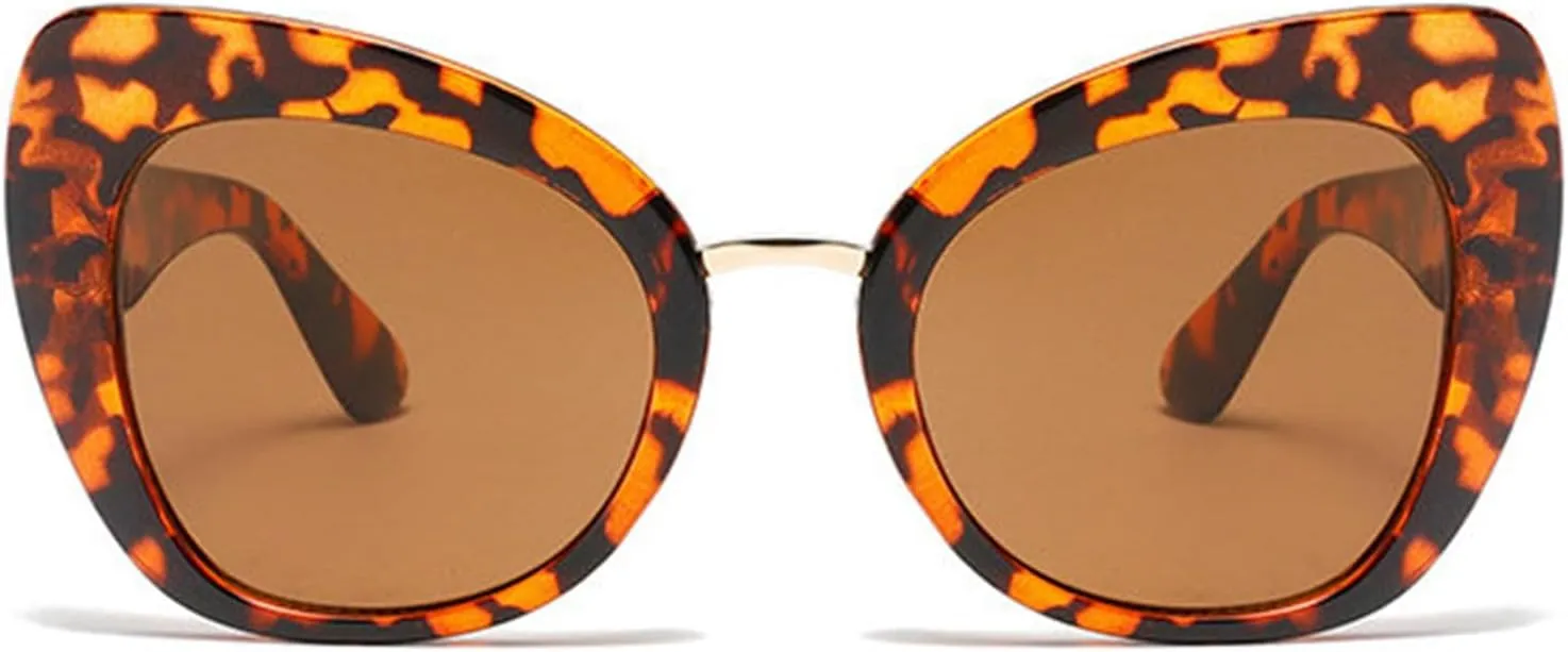willochra Vintage Cat Eye Sunglasses Women Oval oversized Frame Sun Glasses Female Retro Shades Fashion Gradient Sunglasses
