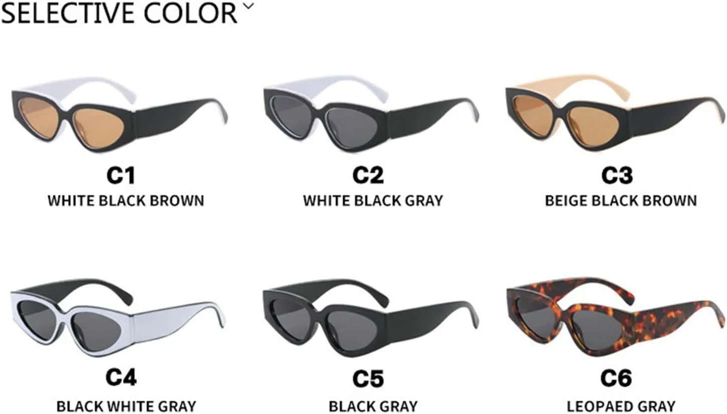 willochra Vintage Cat Eye Women Sunglasses Vintage Small Triangle Trending Sun Glasses for Men Outdoor black Eyewear UV400