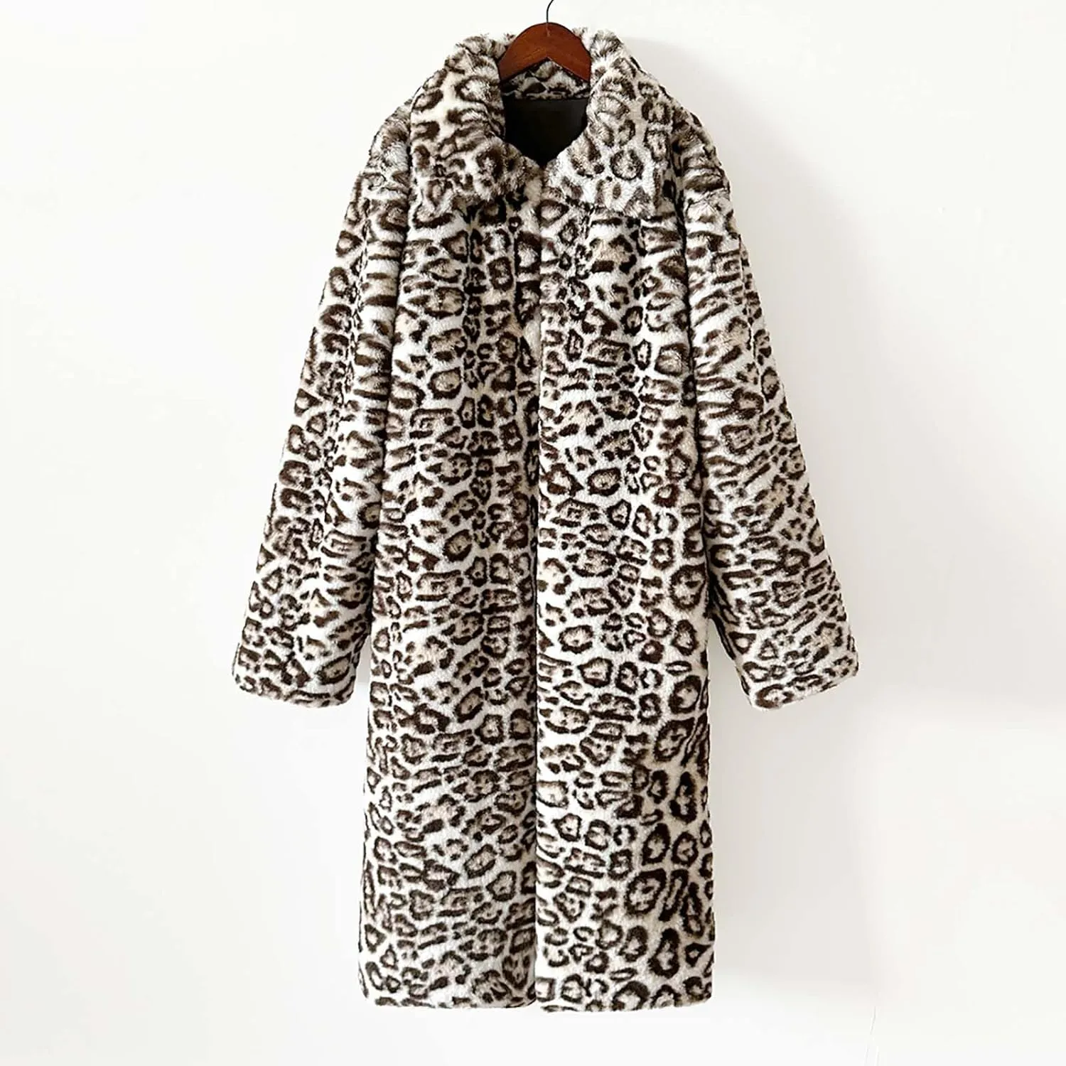 Winter Jackets for Women 2024 Fuzzy Fleece Jacket Long Winter Coat Faux Fur Jackets Fashion Leopard Print Coats