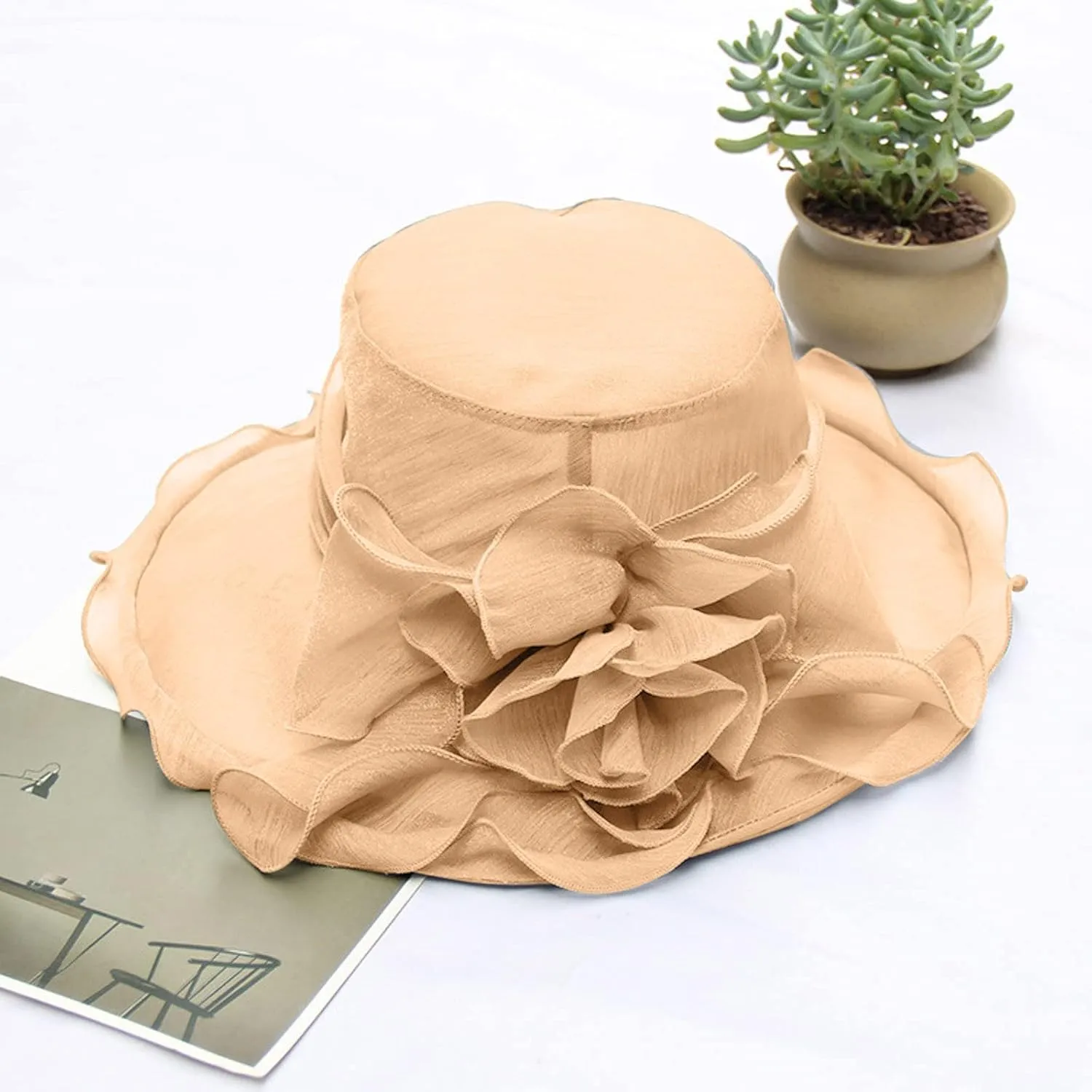 Women Derby Church Hat Fascinator Hat Wide Brim Sun Bucket Hat Kentucky Church Derby Hat Party Bridal Dress Hat