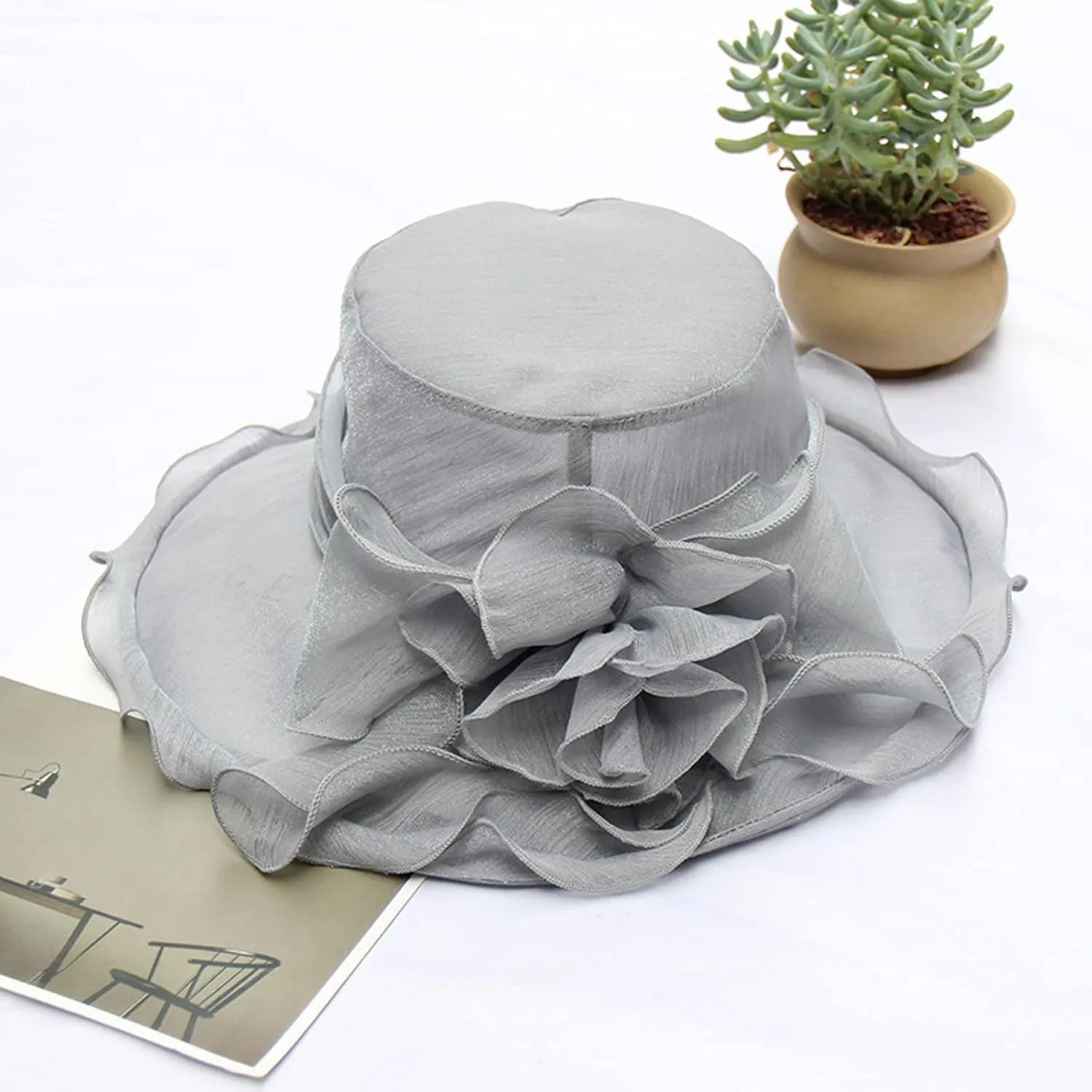 Women Derby Church Hat Fascinator Hat Wide Brim Sun Bucket Hat Kentucky Church Derby Hat Party Bridal Dress Hat