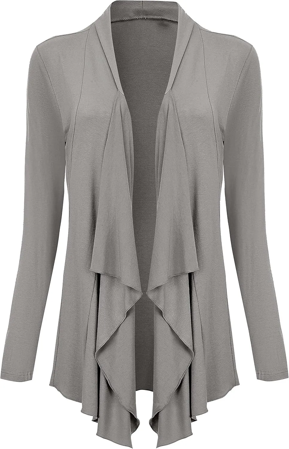 Women Drape Open Front Cardigan Long Sleeve Irregular Hem Cardigans for Women