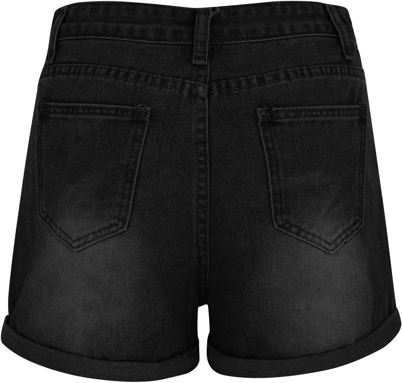 Women High Waisted Denim Hot Shorts Trendy Ripped Jean Summer Casual Shorts Stretch Raw Hem Denim Shorts w Pockets
