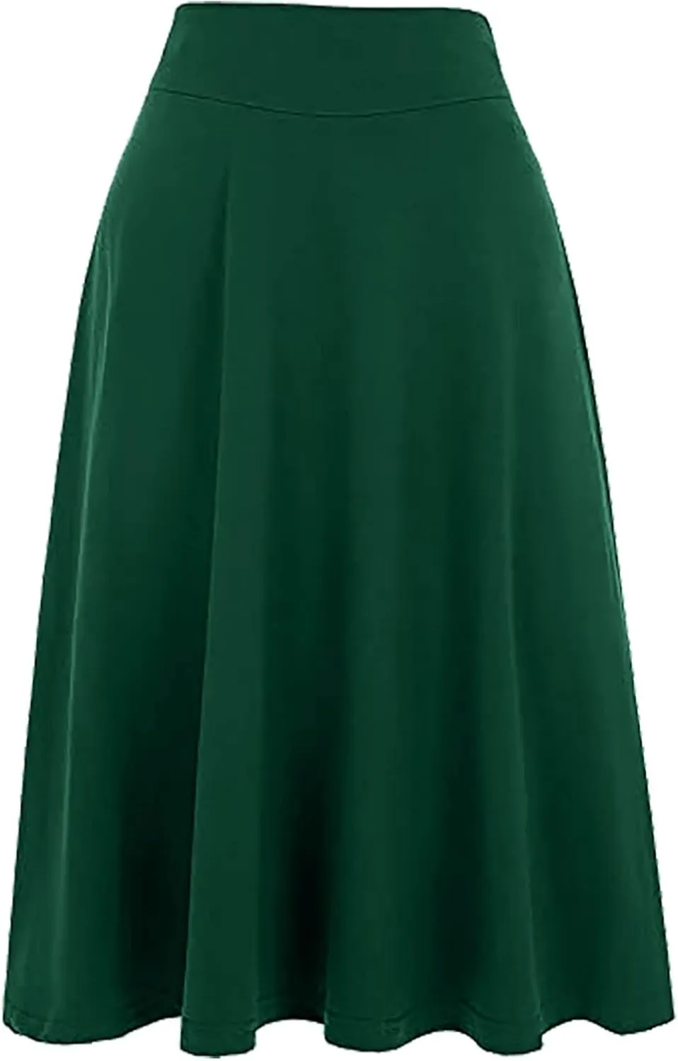 Women Midi Skirt High Waisted Zipper Solid Color Casual Flowy Knee Length Beach Skirts Ladies Summer Work Outfit