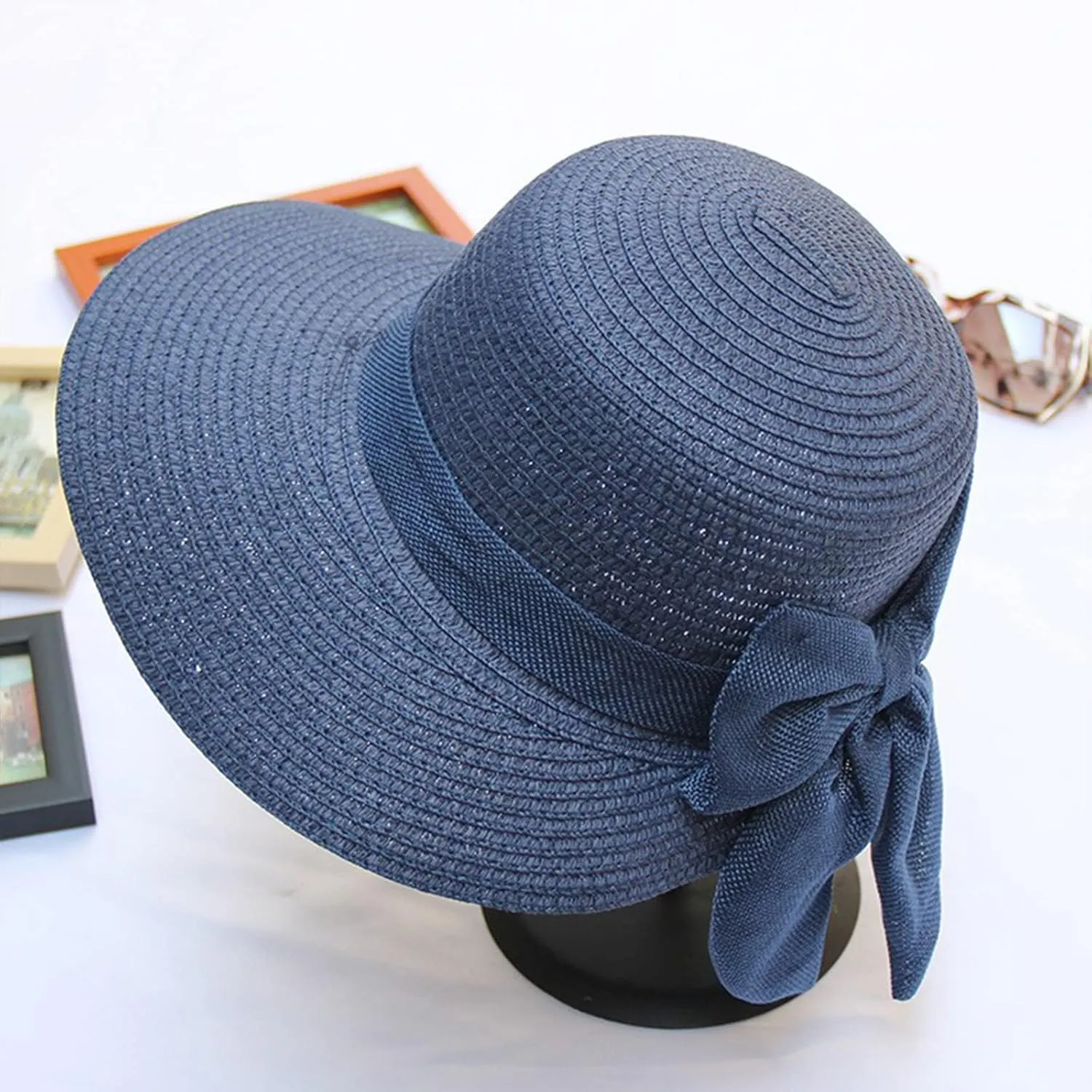 Women Straw Hats Caps Sunbonnet Summer Wide Brim Floppy Beach Sun Visor Bucket Hat Boonie Buckets Hat