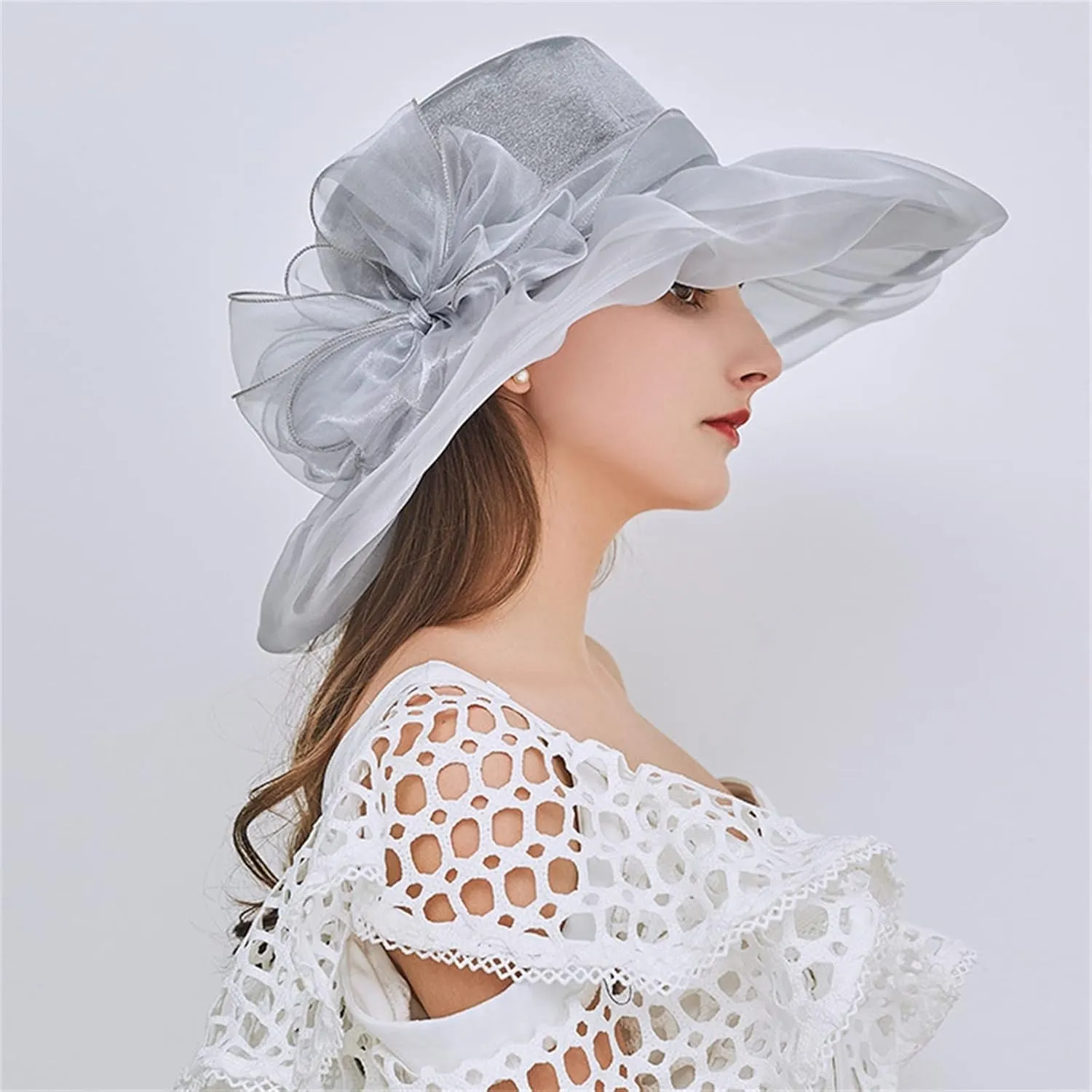 Women Summer Fascinators Hat Sun Church Wedding Hat Wide Brim Cocktail Tea Party Hat Women Fancy Hats