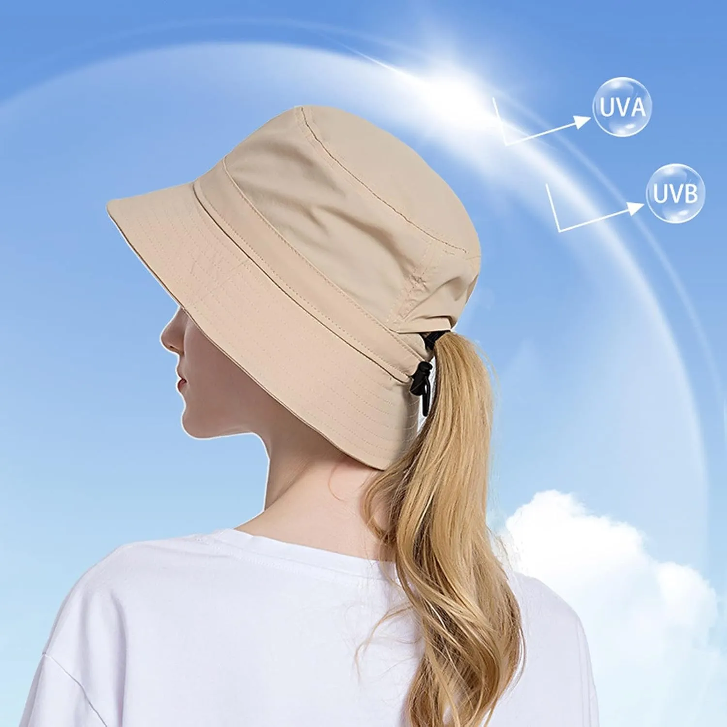 Women Sun Hat Wide Brim Protection Beach Hat Adjustable Bucket Hat Summer Hats Fruit Basket Hat